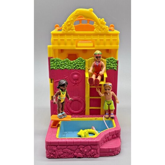 Fisher Price Sweet Streets Pool Clubhouse Lifeguards 3 Figures Life Preserver - Picture 1 of 10
